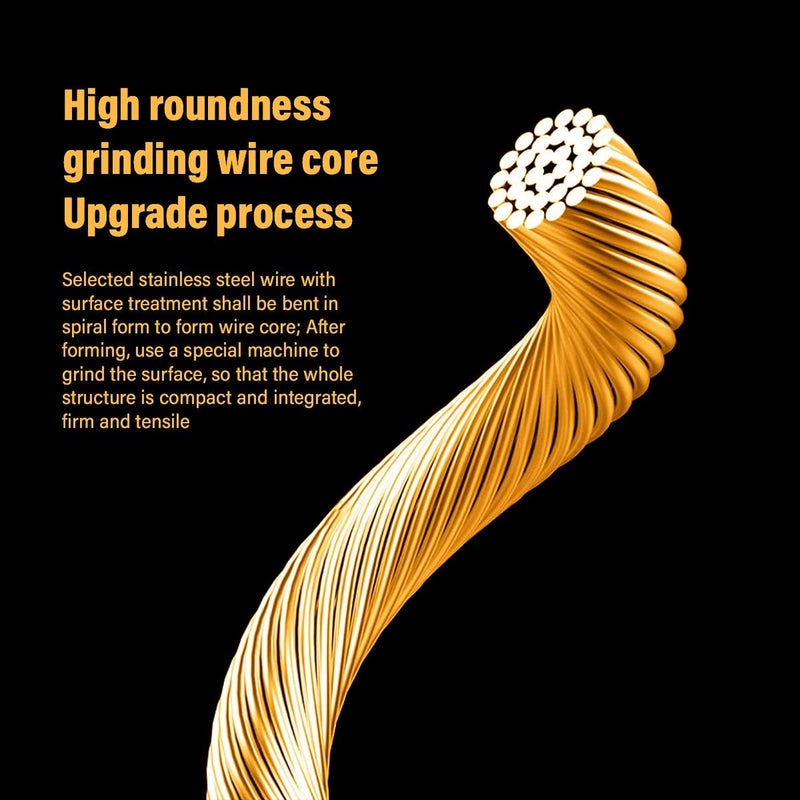 CNC Bike Brake Cable for Mountain Bike 1.5x2800mm，Pro Slick Polished Bicycle Brake Cable for Shimano/Sram with End Caps，Gold. - Image 4